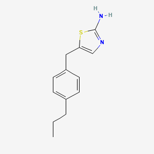 molecular formula C13H16N2S B13177169 5-(4-Propylbenzyl)-1,3-thiazol-2-amine 