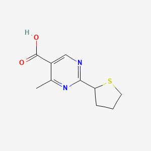 molecular formula C10H12N2O2S B13177212 4-Methyl-2-(thiolan-2-yl)pyrimidine-5-carboxylic acid 