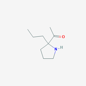 molecular formula C9H17NO B13177280 1-(2-Propylpyrrolidin-2-yl)ethan-1-one 