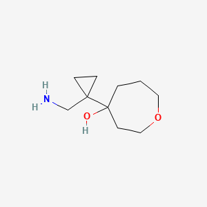 molecular formula C10H19NO2 B13177318 4-[1-(Aminomethyl)cyclopropyl]oxepan-4-ol 