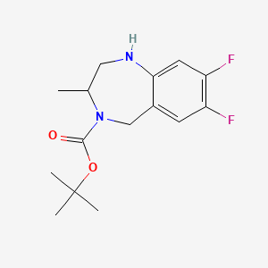 molecular formula C15H20F2N2O2 B13177326 tert-butyl 7,8-difluoro-3-methyl-2,3,4,5-tetrahydro-1H-1,4-benzodiazepine-4-carboxylate CAS No. 1375474-15-9