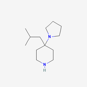 molecular formula C13H26N2 B13177511 4-(2-Methylpropyl)-4-(pyrrolidin-1-yl)piperidine 