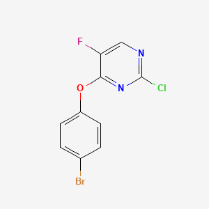 molecular formula C10H5BrClFN2O B13177523 4-(4-Bromophenoxy)-2-chloro-5-fluoropyrimidine 