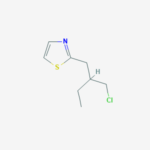 molecular formula C8H12ClNS B13177533 2-[2-(Chloromethyl)butyl]-1,3-thiazole 