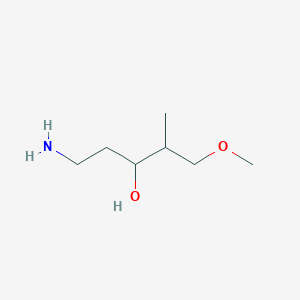 molecular formula C7H17NO2 B13177621 5-Amino-1-methoxy-2-methylpentan-3-ol 