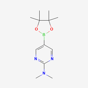 molecular formula C12H20BN3O2 B1317763 N,N-Dimethyl-5-(4,4,5,5-tetramethyl-1,3,2-dioxaborolan-2-yl)pyrimidin-2-amine CAS No. 1032759-30-0