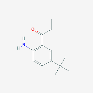 molecular formula C13H19NO B13177630 1-(2-Amino-5-tert-butylphenyl)propan-1-one 
