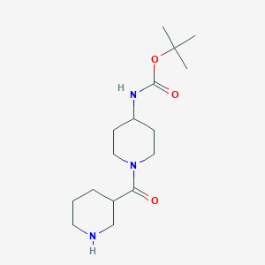 molecular formula C16H29N3O3 B13177655 tert-butyl N-{1-[(piperidin-3-yl)carbonyl]piperidin-4-yl}carbamate 