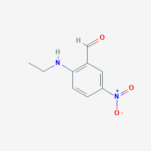 molecular formula C9H10N2O3 B13177694 2-(Ethylamino)-5-nitrobenzaldehyde 
