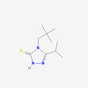 molecular formula C10H19N3S B13177727 4-(2,2-dimethylpropyl)-5-(propan-2-yl)-4H-1,2,4-triazole-3-thiol 