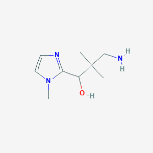 molecular formula C9H17N3O B13177799 3-Amino-2,2-dimethyl-1-(1-methyl-1H-imidazol-2-yl)propan-1-ol 
