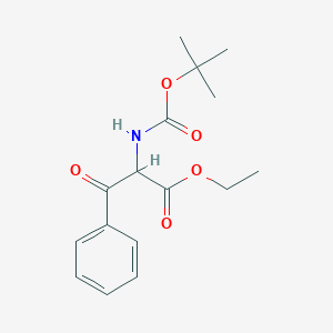 molecular formula C16H21NO5 B131778 2-Tert-butoxycarbonylamino-3-oxo-3-phenyl-propionic acid ethyl ester CAS No. 151870-52-9