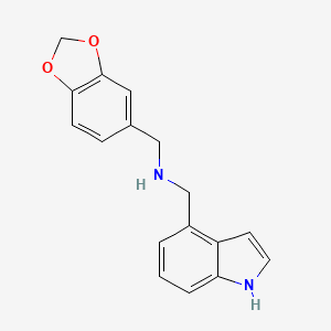 molecular formula C17H16N2O2 B1317784 N-(1,3-Benzodioxol-5-ylmethyl)-N-(1H-indol-4-ylmethyl)amine CAS No. 944897-10-3