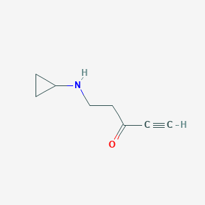 molecular formula C8H11NO B13177930 5-(Cyclopropylamino)pent-1-yn-3-one 
