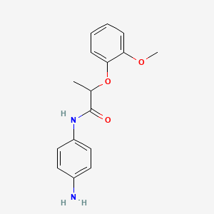 molecular formula C16H18N2O3 B1317800 N-(4-Aminophenyl)-2-(2-methoxyphenoxy)propanamide CAS No. 953754-06-8