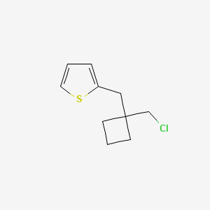 molecular formula C10H13ClS B13178007 2-([1-(Chloromethyl)cyclobutyl]methyl)thiophene 