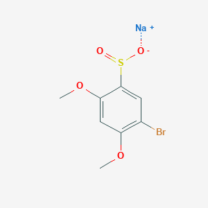 molecular formula C8H8BrNaO4S B13178064 Sodium 5-bromo-2,4-dimethoxybenzene-1-sulfinate 