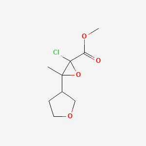 molecular formula C9H13ClO4 B13178068 Methyl 2-chloro-3-methyl-3-(oxolan-3-yl)oxirane-2-carboxylate 