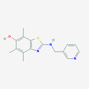 molecular formula C16H17N3OS B131781 2-[(3-Pyridinylmethyl)amino]-4,5,7-trimethylbenzothiazol-6-ol CAS No. 145096-24-8