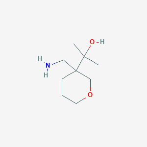 molecular formula C9H19NO2 B13178311 2-[3-(Aminomethyl)oxan-3-YL]propan-2-OL 