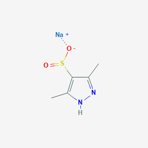 molecular formula C5H7N2NaO2S B13178346 Sodium 3,5-dimethyl-1H-pyrazole-4-sulfinate 