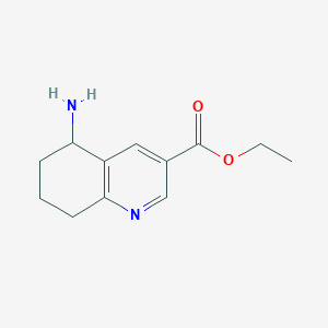molecular formula C12H16N2O2 B13178373 Ethyl 5-amino-5,6,7,8-tetrahydroquinoline-3-carboxylate 