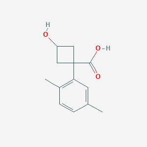 molecular formula C13H16O3 B13178429 1-(2,5-Dimethylphenyl)-3-hydroxycyclobutane-1-carboxylic acid 