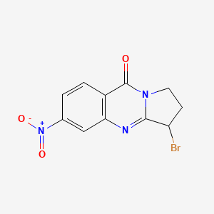 molecular formula C11H8BrN3O3 B13178467 3-bromo-6-nitro-1H,2H,3H,9H-pyrrolo[2,1-b]quinazolin-9-one 