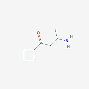 molecular formula C8H15NO B13178470 3-Amino-1-cyclobutylbutan-1-one 