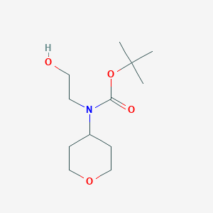 molecular formula C12H23NO4 B13178471 tert-Butyl N-(2-hydroxyethyl)-N-(oxan-4-yl)carbamate 