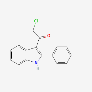 molecular formula C17H14ClNO B13178514 2-chloro-1-[2-(4-methylphenyl)-1H-indol-3-yl]ethanone 