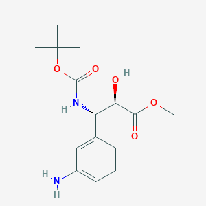 molecular formula C15H22N2O5 B13178525 Methyl (2r,3s)-3-(3-aminophenyl)-3-((tert-butoxycarbonyl)amino)-2-hydroxypropanoate 