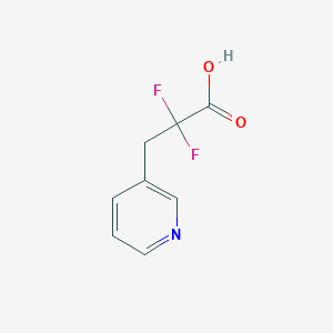 molecular formula C8H7F2NO2 B13178549 2,2-Difluoro-3-(pyridin-3-yl)propanoic acid 