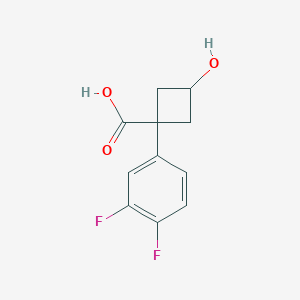 molecular formula C11H10F2O3 B13178567 1-(3,4-Difluorophenyl)-3-hydroxycyclobutane-1-carboxylic acid 