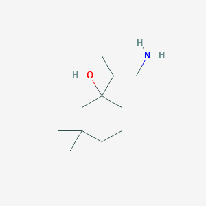 molecular formula C11H23NO B13178605 1-(1-Aminopropan-2-yl)-3,3-dimethylcyclohexan-1-ol 