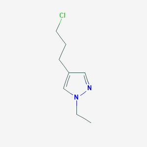 molecular formula C8H13ClN2 B13178620 4-(3-chloropropyl)-1-ethyl-1H-pyrazole 