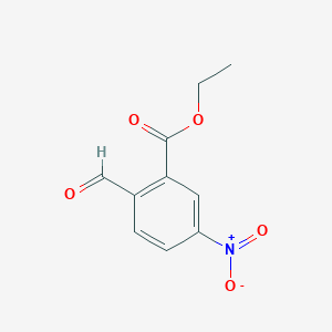 molecular formula C10H9NO5 B13178670 Ethyl 2-formyl-5-nitrobenzoate 