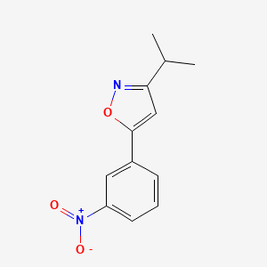 molecular formula C12H12N2O3 B13178713 5-(3-Nitrophenyl)-3-(propan-2-yl)-1,2-oxazole 