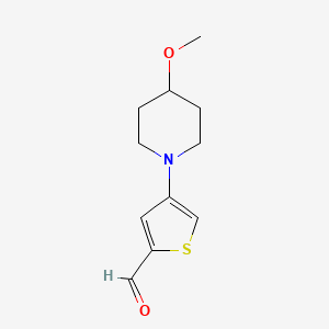 molecular formula C11H15NO2S B13178737 4-(4-Methoxypiperidin-1-YL)thiophene-2-carbaldehyde 