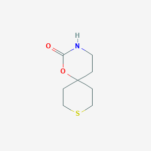 molecular formula C8H13NO2S B13178775 1-Oxa-9-thia-3-azaspiro[5.5]undecan-2-one 