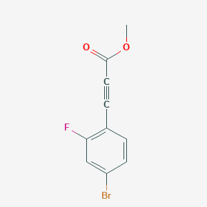 molecular formula C10H6BrFO2 B13178795 Methyl 3-(4-bromo-2-fluorophenyl)prop-2-ynoate 