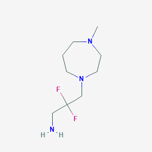 molecular formula C9H19F2N3 B13178844 2,2-Difluoro-3-(4-methyl-1,4-diazepan-1-yl)propan-1-amine 