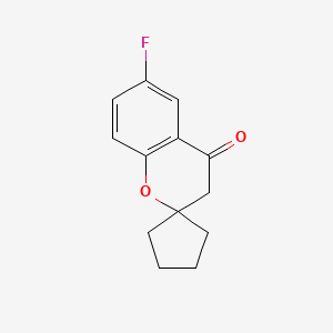 molecular formula C13H13FO2 B13178852 6-Fluoro-3,4-dihydrospiro[1-benzopyran-2,1'-cyclopentane]-4-one 
