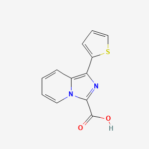 molecular formula C12H8N2O2S B13178857 1-(Thiophen-2-yl)imidazo[1,5-a]pyridine-3-carboxylic acid 