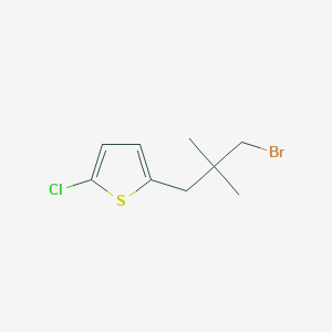 molecular formula C9H12BrClS B13178858 2-(3-Bromo-2,2-dimethylpropyl)-5-chlorothiophene 