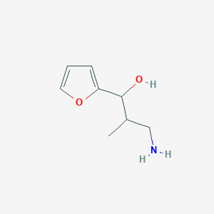 molecular formula C8H13NO2 B13178866 3-Amino-1-(furan-2-yl)-2-methylpropan-1-ol 