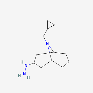 molecular formula C12H23N3 B13178869 9-(Cyclopropylmethyl)-3-hydrazinyl-9-azabicyclo[3.3.1]nonane 