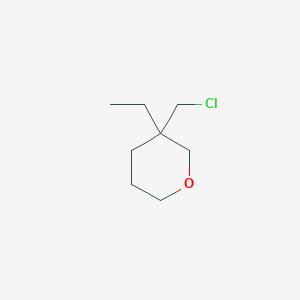 molecular formula C8H15ClO B13178898 3-(Chloromethyl)-3-ethyloxane 