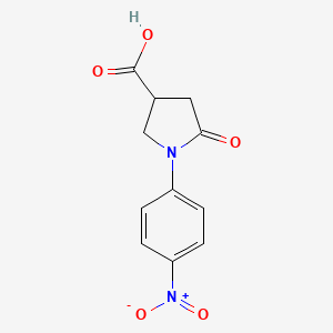 molecular formula C11H10N2O5 B1317890 1-(4-Nitrophenyl)-5-oxopyrrolidine-3-carboxylic acid CAS No. 834894-65-4