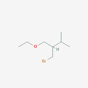 molecular formula C8H17BrO B13178910 2-(Bromomethyl)-1-ethoxy-3-methylbutane 